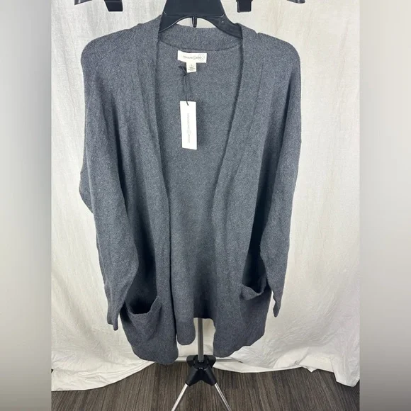 Treasure & Bond Gray Open Front Cotton Blend Cardigan Size Large (12-14) NWT - Picture 6 of 17